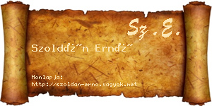 Szoldán Ernő névjegykártya