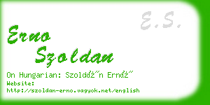 erno szoldan business card